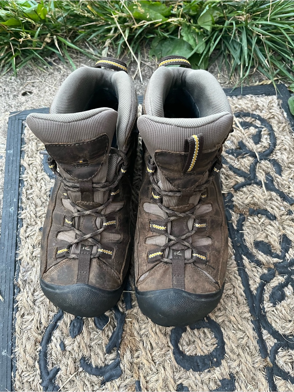 Keen Brown and Yellow Men's Hiking Boots